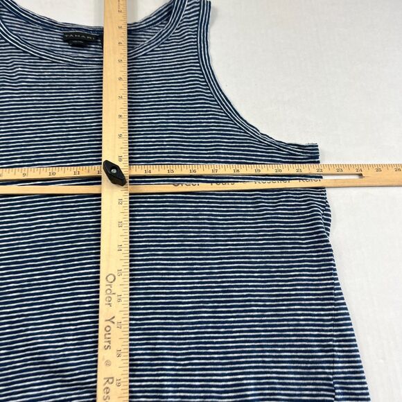 Tahari Striped Linen Tank Top XL Coastal Boho Summer Sleeveless Lightweight - Picture 7 of 9